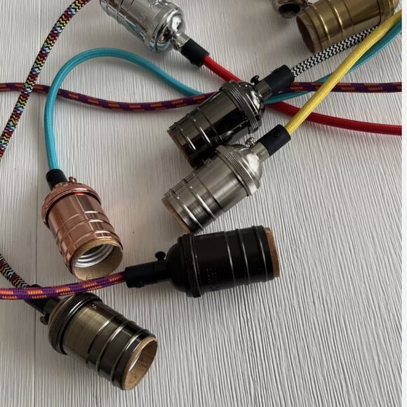 Colored Cords And Edison Bulbs Ceiling Fixture - Picture 5 of 7